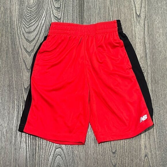 New Balance Kids Red Black Elastic Waist Basketball Shorts Size 10 - Picture 1 of 4